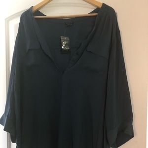 Dark teal blue blouse